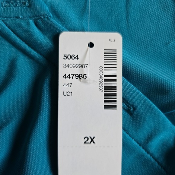 NWT Penningtons Women's Teal Blue Sleeveless Button Front Shirtdress 2X - Picture 6 of 15